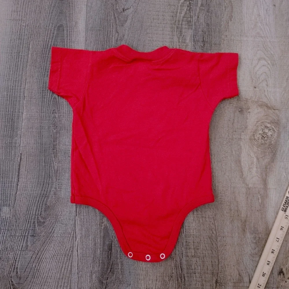 Bass Pro Shops Red Graphic Bodysuit Infant 18 Months Short Sleeve Cotton Logo